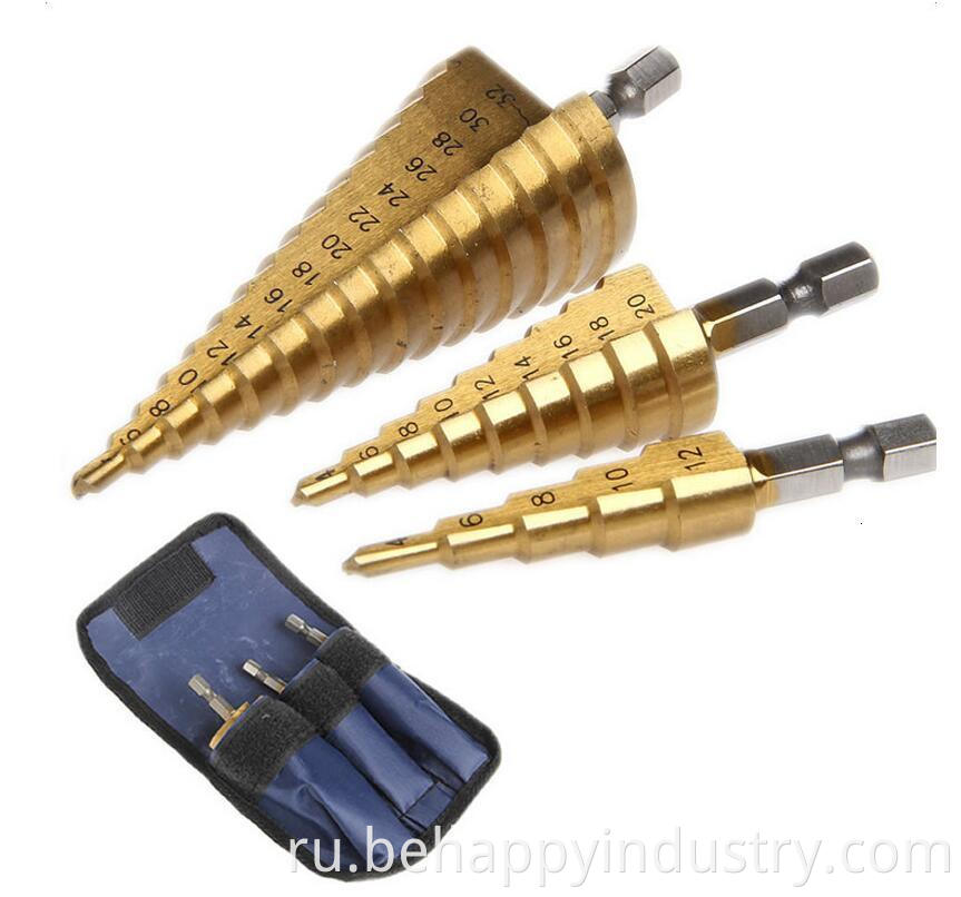 Step Drill Bit Set Cone Hole Cutter